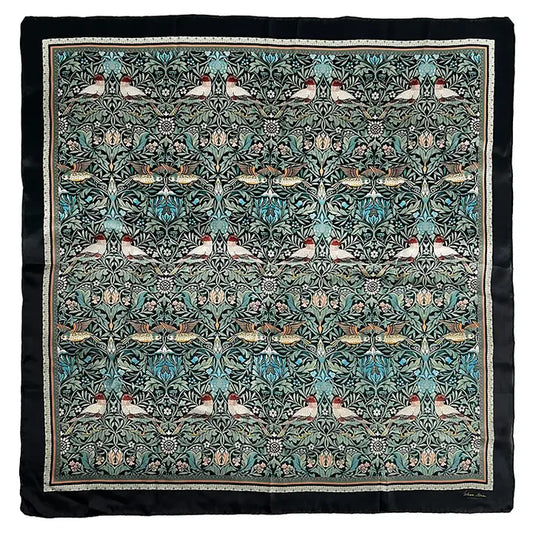 Silkkihuivi William Morris Bird 90 x 90 cm