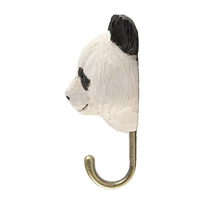 Käsin veistetty seinäkoukku Panda