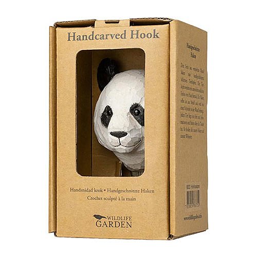 Käsin veistetty seinäkoukku Panda