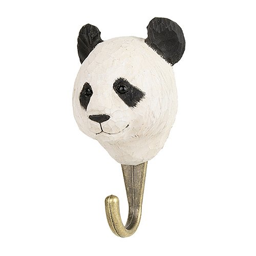 Käsin veistetty seinäkoukku Panda