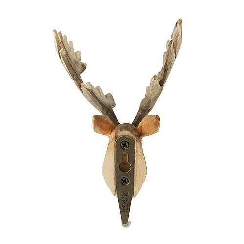 Käsin veistetty seinäkoukku Saksanhirvi
