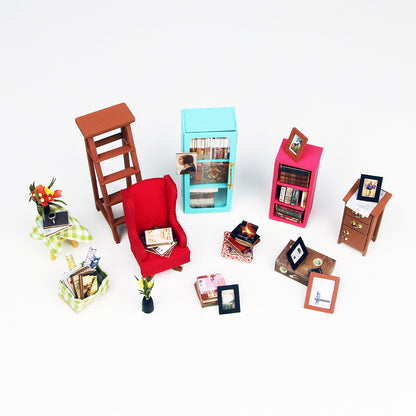 DIY Miniatyyritalo Kirjakauppa / Kirjasto - Sams Study
