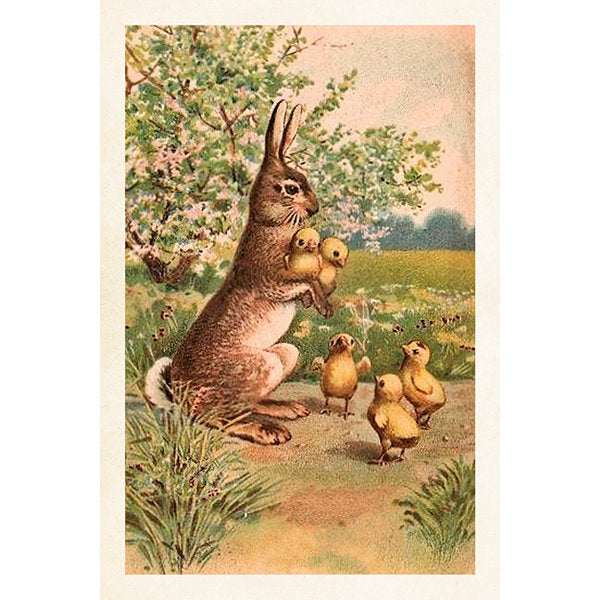 Postikortit peltirasiassa Pääsiäispuput ja -tiput - Vintage Easter