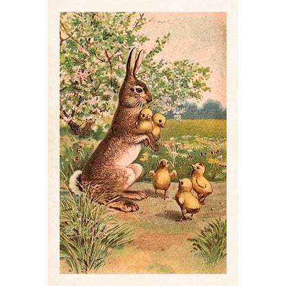 Postikortit peltirasiassa Pääsiäispuput ja -tiput - Vintage Easter