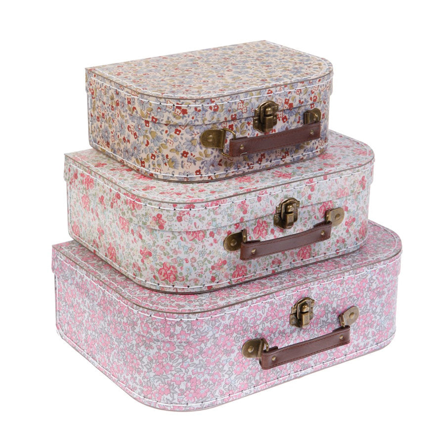 Pienet sisustus matkalaukut Vintage Floral 3 kpl  setti