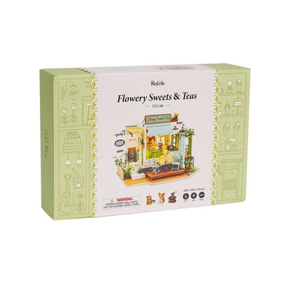 DIY Miniatyyritalo Flowery Sweets &amp; Teas -Teehuone / kahvila