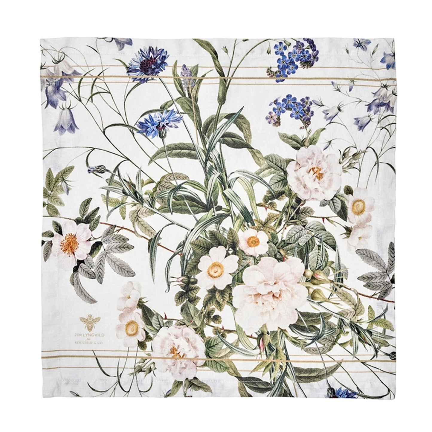 Pellavaservetti Sininen puutarha - Blue Flower Garden