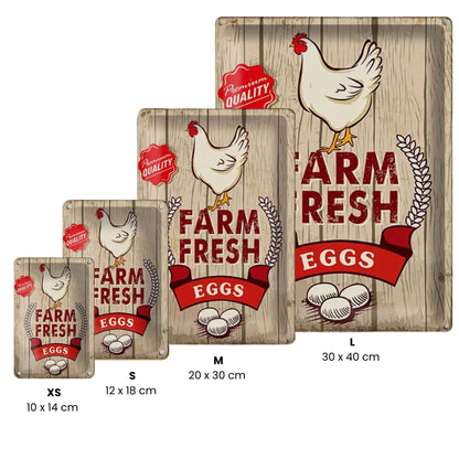 Peltikyltti Valkoinen Kana - Farm Fresh Eggs