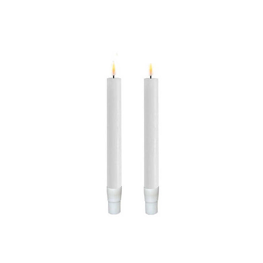 Ohuet led-kruunukynttilät Valkoinen 2 kpl