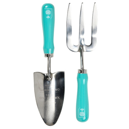 Istutuslapio ja rikkaruohohaarukka lahjalaatikossa Flora & Fauna