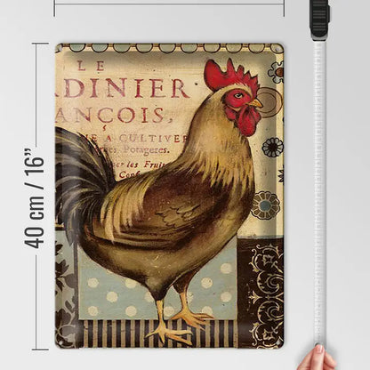 Peltikyltti Vintage Rooster - Kukko