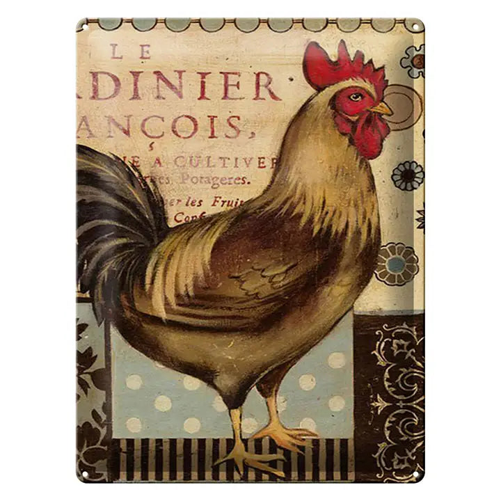 Peltikyltti Vintage Rooster - Kukko