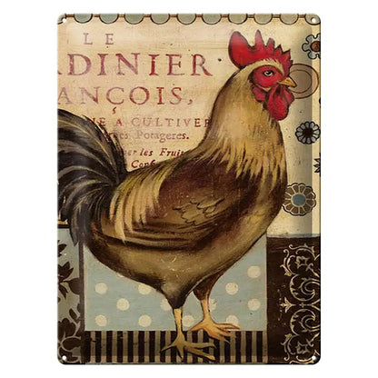 Peltikyltti Vintage Rooster - Kukko