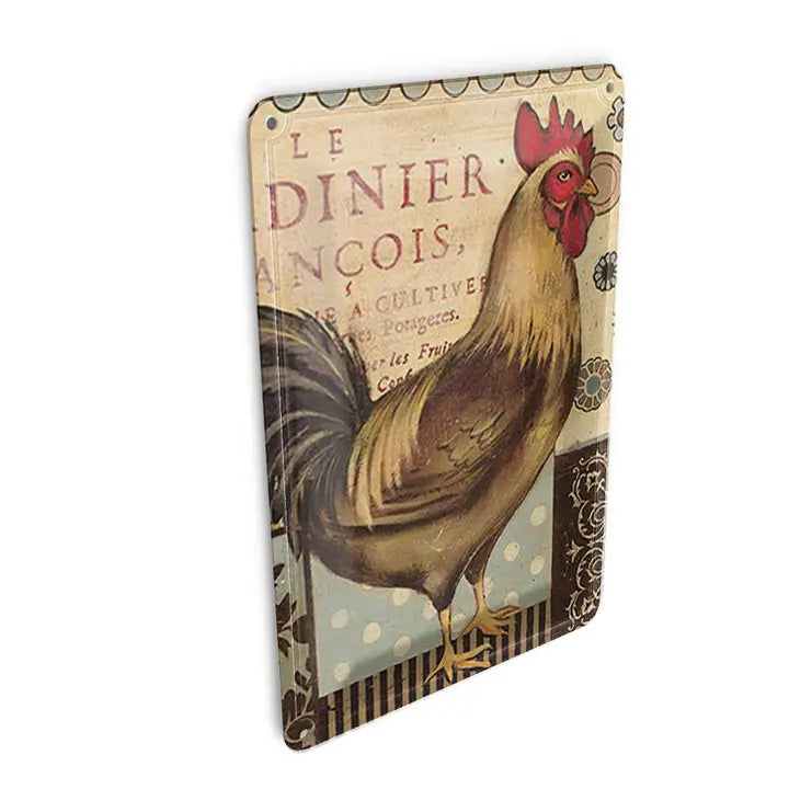 Peltikyltti Vintage Rooster - Kukko