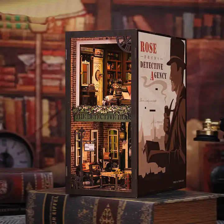 DIY Minimaailma kirjahyllyyn – Rose Detective Acency Book Nook (sis. pölysuojan)