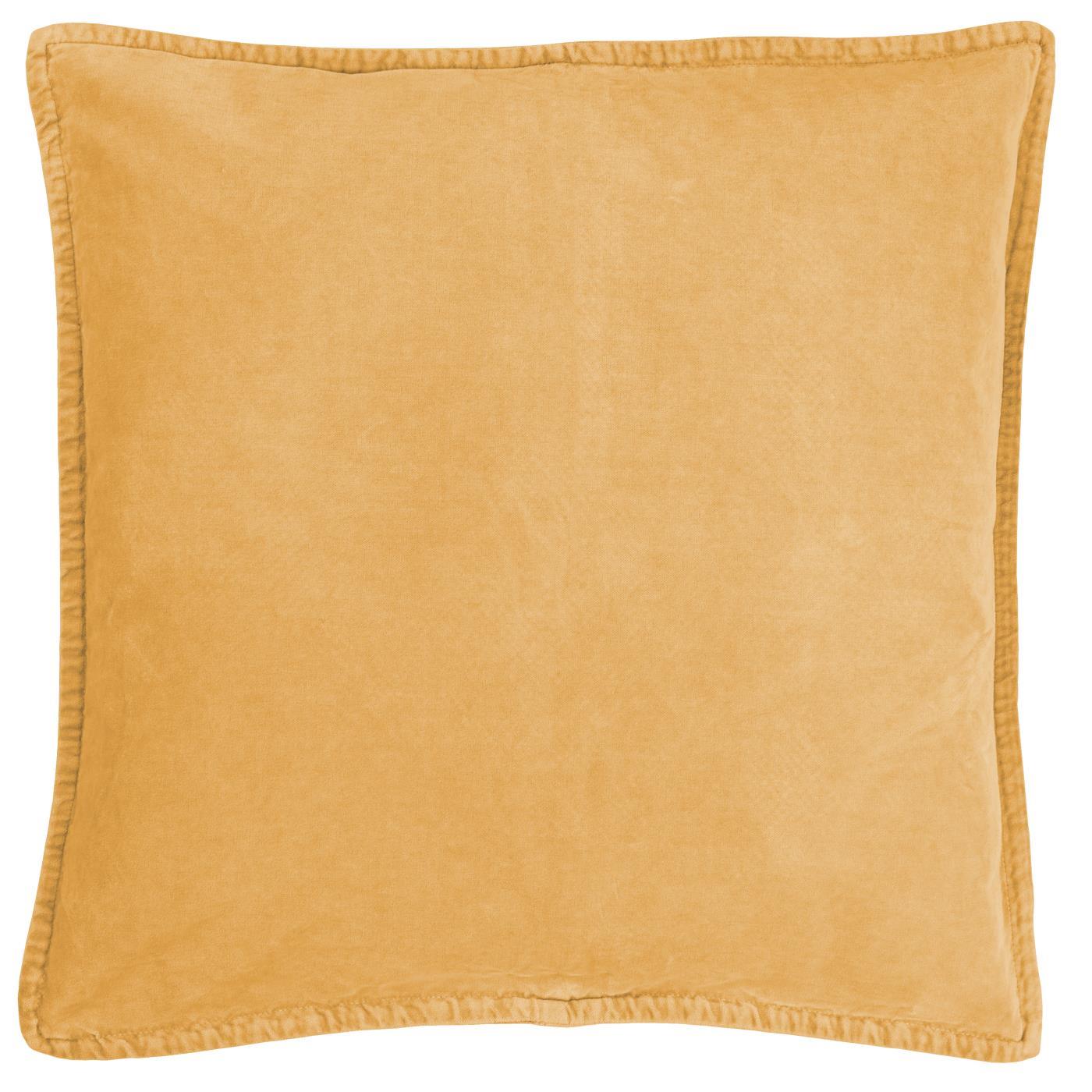 Samettityynynpäällinen Vintage – kuluneen näköinen Keltainen - Lemon drop 50 x 50 cm