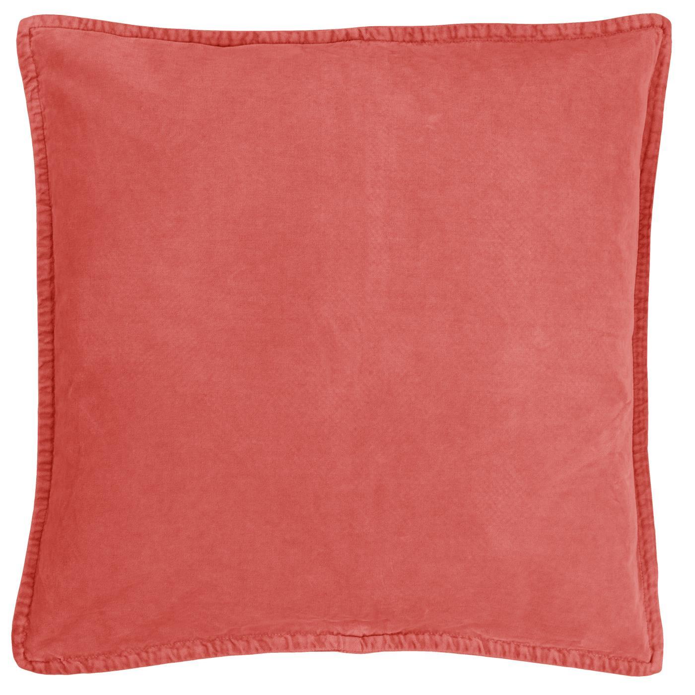 meloninpunainen samettinen tyynynpäällinen