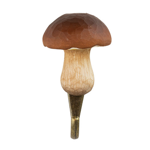 Käsin veistetty seinäkoukku sieni Herkkutatti