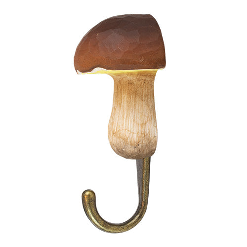 Käsin veistetty seinäkoukku sieni Herkkutatti