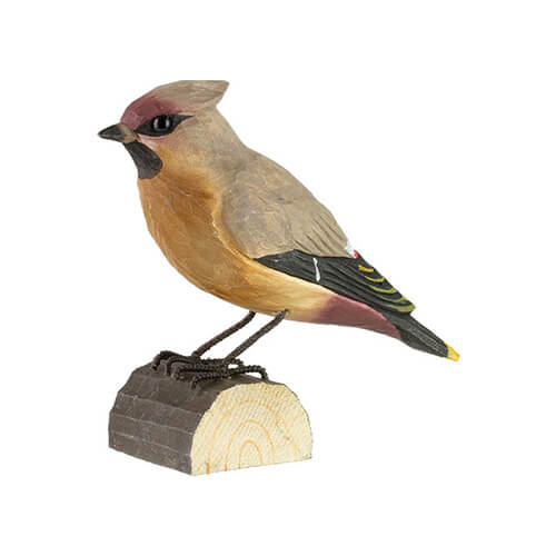 monivärinen tilhi koristelintu, tehty puusta, wildlife garden