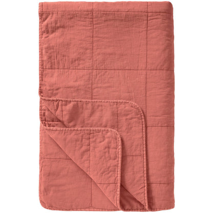 Torkkupeitto - Vintage quilt kivipesty 130 x 180 cm Meloninpunainen - Melon