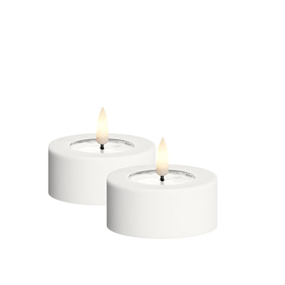 Matala Led-kynttilä / jumbotuikku ulkokäyttöön Valkoinen halk. 6,5 cm, 2 kpl setti