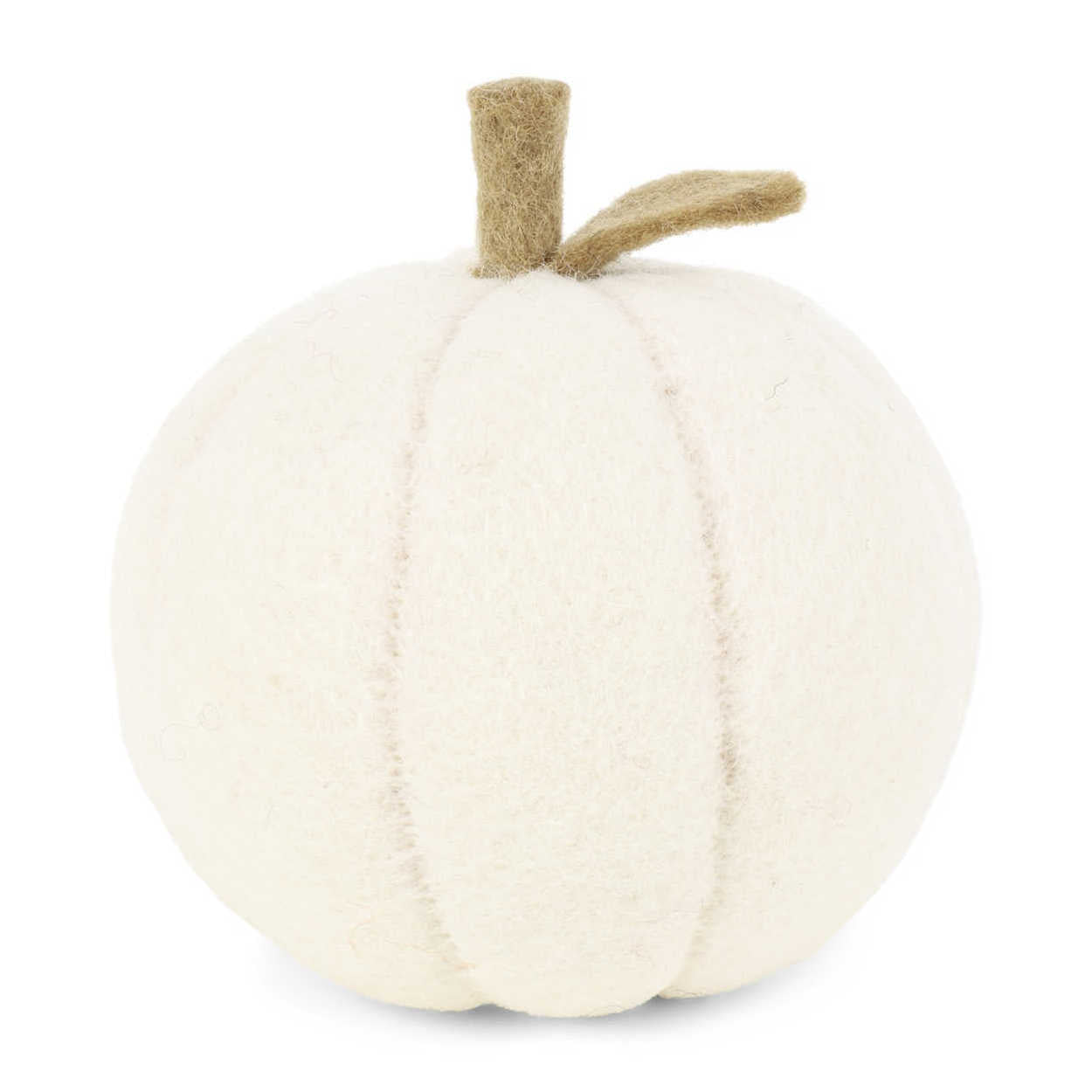 Valkoinen kurpitsa 12 cm huopakoriste