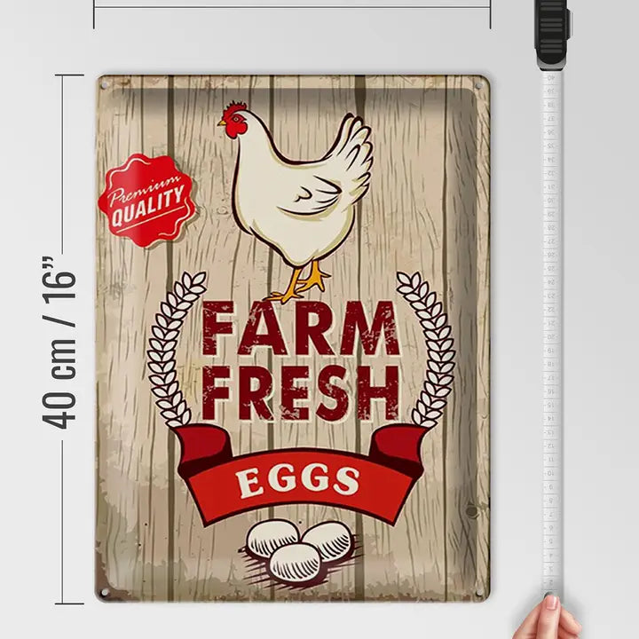 Peltikyltti Valkoinen Kana - Farm Fresh Eggs