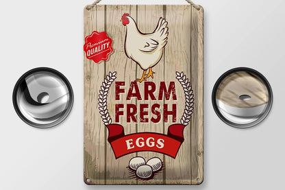 Peltikyltti Valkoinen Kana - Farm Fresh Eggs