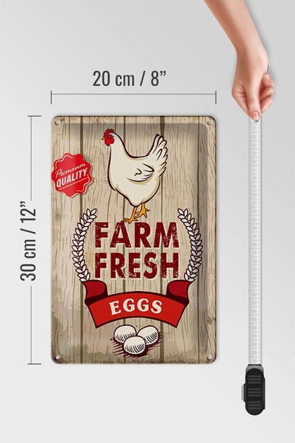 Peltikyltti Valkoinen Kana - Farm Fresh Eggs