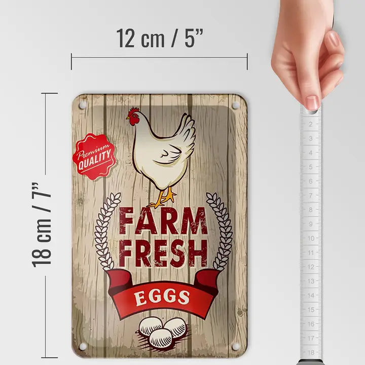 Peltikyltti Valkoinen Kana - Farm Fresh Eggs