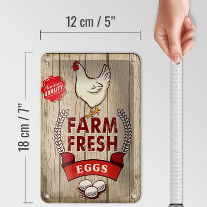 Peltikyltti Valkoinen Kana - Farm Fresh Eggs