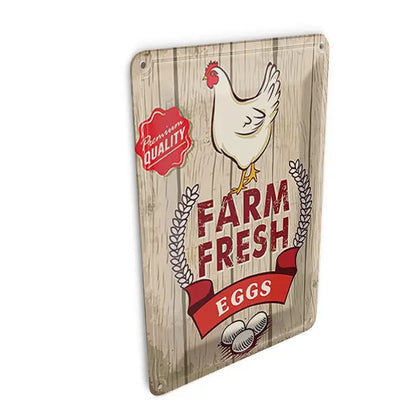 Peltikyltti Valkoinen Kana - Farm Fresh Eggs