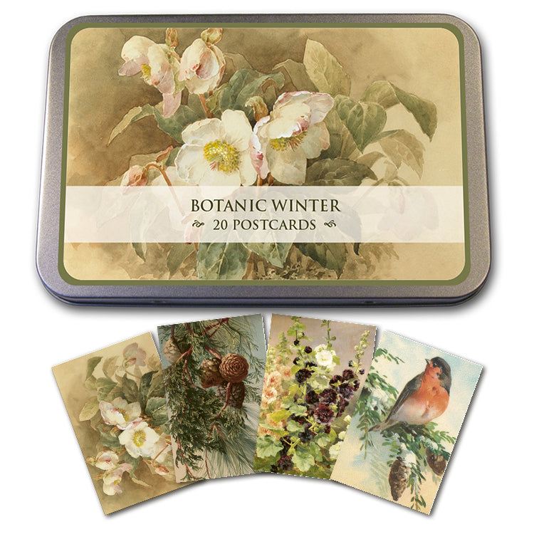Postikortit peltirasiassa Botanic Winter