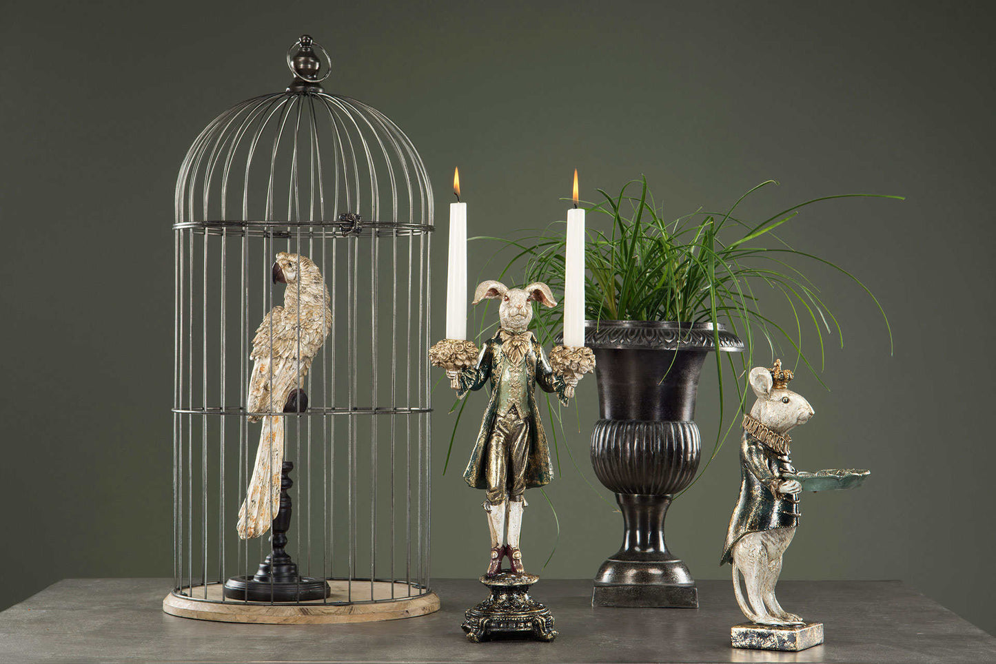 Kynttilänjalka kani, tummanvihreä takki