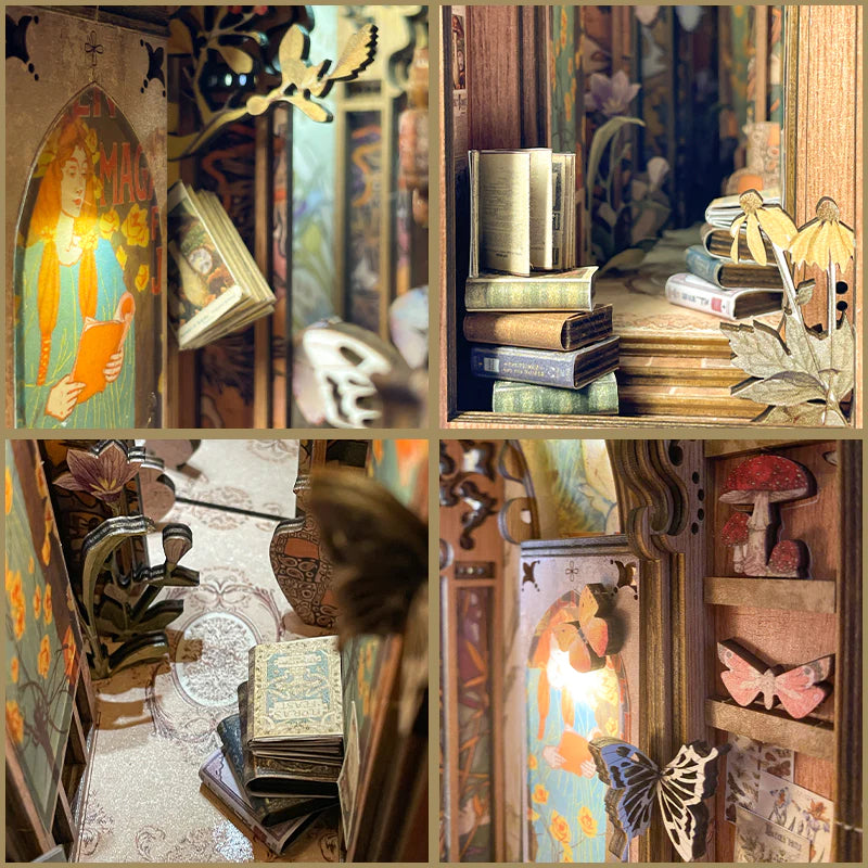 DIY Minimaailma kirjahyllyyn - Butterfly of Unknown Lands Book Nook