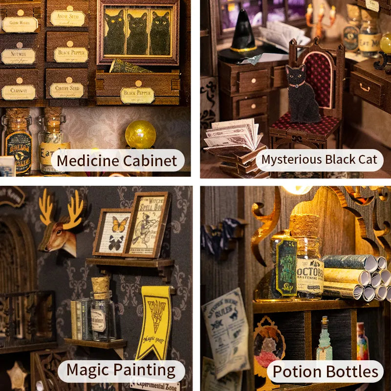 DIY Minimaailma kirjahyllyyn – Magic Pharmacist Book Nook (sis. pölysuojan)