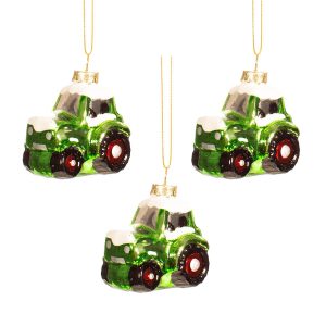 pienet vihreät traktori joulukuusenkoristeet