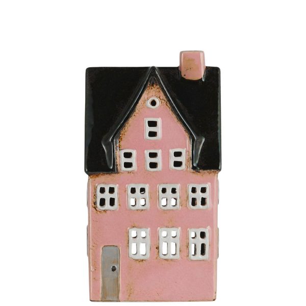vaaleanpunainen talolyhty kattolyhdyllä