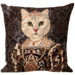 Gobeliini tyynynpäällinen Kissa - Royal Cat musta-ruskea on lisätty toivelistallesi