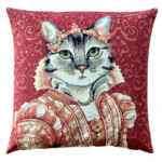 Gobeliini tyynynpäällinen Kissa - Royal Cat pinkki on lisätty toivelistallesi