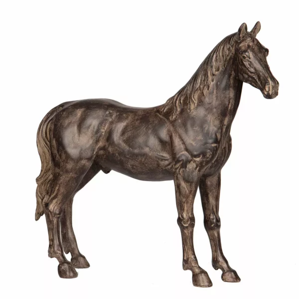 Hevonen patsas ruskea kork. 43 cm