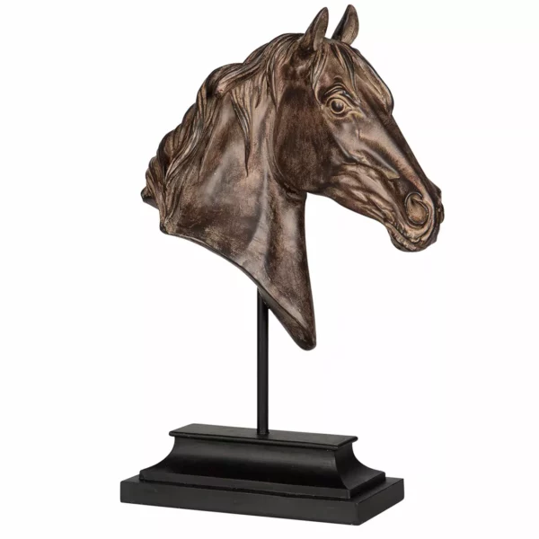 Hevosenpää koriste ruskea kork. 41 cm