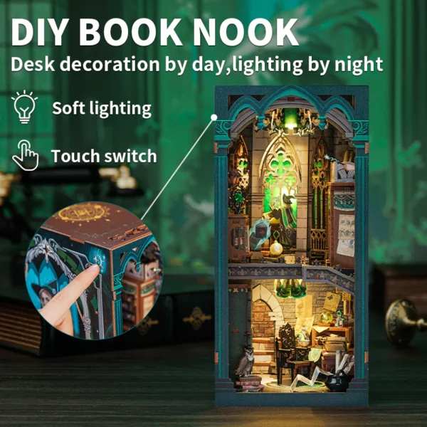 DIY Minimaailma kirjahyllyyn – Darkness Common Room Book Nook (sis. pölysuojan) to - Image 5