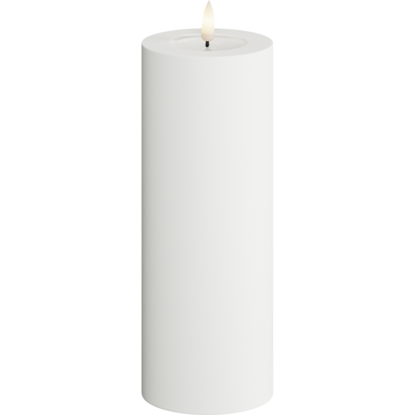 Led kynttilä ulkokäyttöön 20 cm (halk. 7,5 cm) Valkoinen, Deluxe Homeart