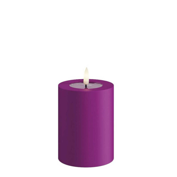 Led kynttilä ulkokäyttöön 10 cm (halk. 7,5 cm) Violetti (Violet), Deluxe Homeart