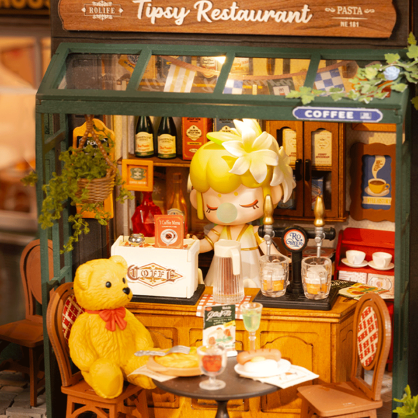 DIY miniatyyri Bistro ravintola - Tipsy Restaurant, Robotime - Image 3