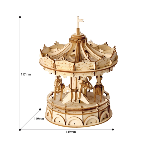 DIY miniatyyri Karuselli - Merry Go Round, Robotime - Image 6