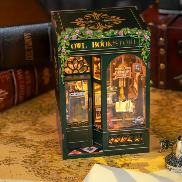 DIY Minimaailma kirjahyllyyn – Owl Bookstore Book Nook - Image 2