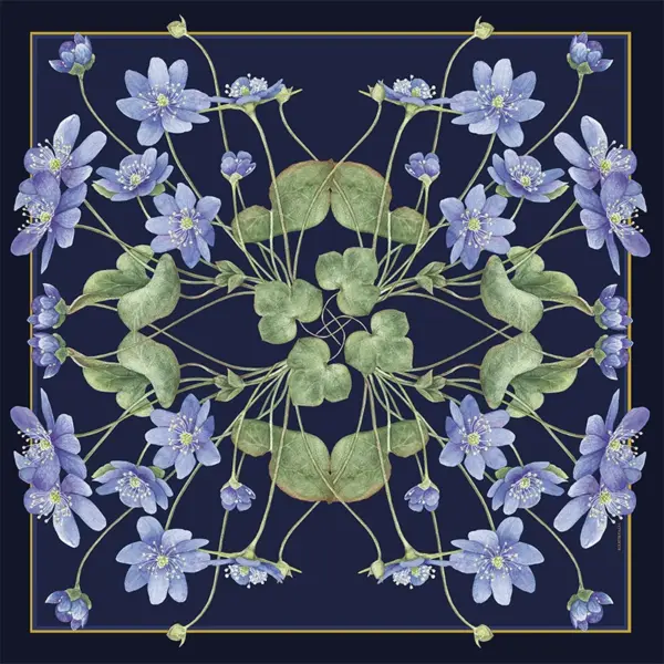 Silkkihuivi Vuokko - Anemone 50 x 50 cm, Koustrup & Co
